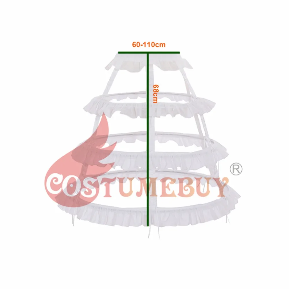 Costumebuy Лолита Готическая Нижняя юбка 68 см длина нижнее белье 3 кольца кружево клетка для женщин Свадебные балетные Паньер юбка кэжуал