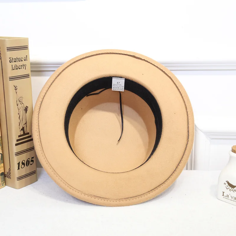 2019 шерстяные фетровые шляпы для женщин и мужчин шляпа федора с плоским верхом