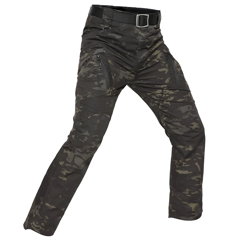 Black CP Refire gear уличные походные брюки мужские охотничьи Тактические армейские военные брюки карго эластичные водонепроницаемые страйкбольные камуфляжные брюки 7 цветов - Цвет: Black CP