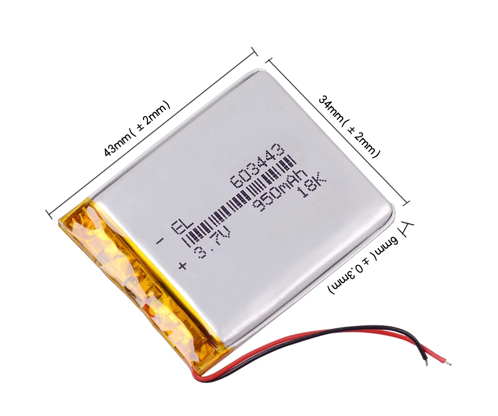 603443 3,7 V 950mAH 583443 полимерный литий-ионный/литий-ионный аккумулятор для игрушек, банка питания, gps, mp3, mp4