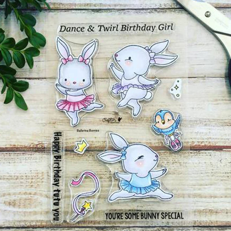 Танцы кроличья птичья прозрачный силиконовый штамп/уплотнения набор сделай сам