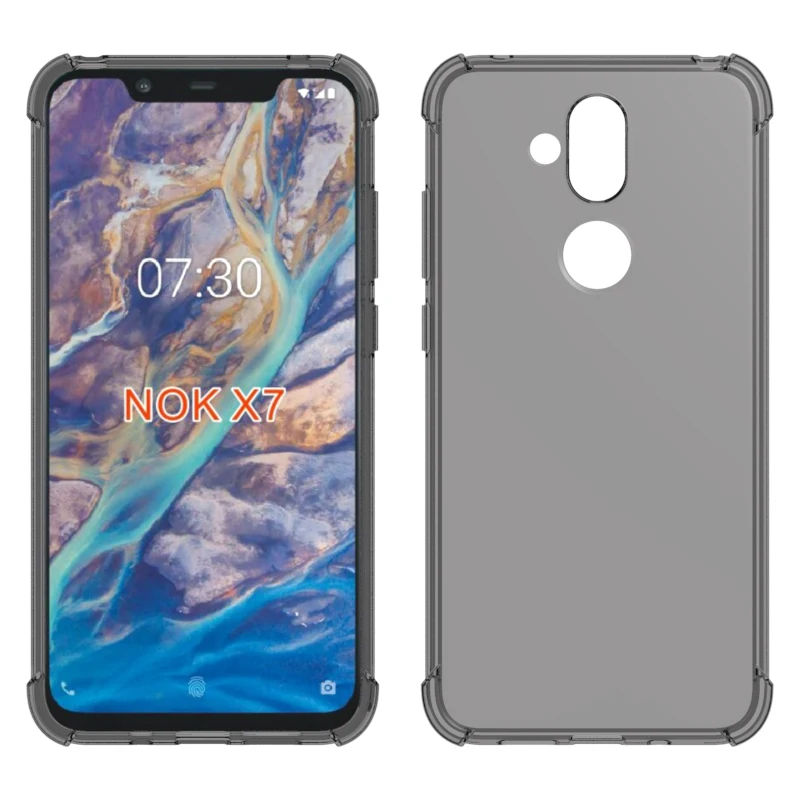 Брендовый противоударный мягкий силиконовый чехол из ТПУ для Nokia X7 защитный