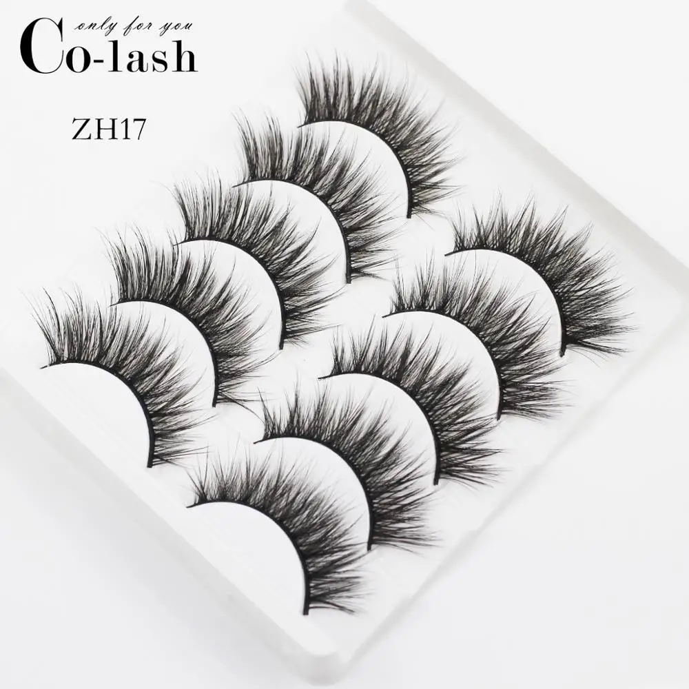 Colash ZH01 5 пар Накладные ресницы пушистые норковые ресницы ручной работы длинные натуральные 3D ресницы густой мех драматический вид