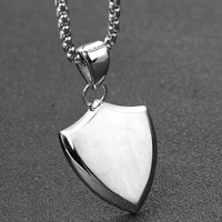 smooth shield design pendant necklaces for men personality stainless steel men jewelry necklace