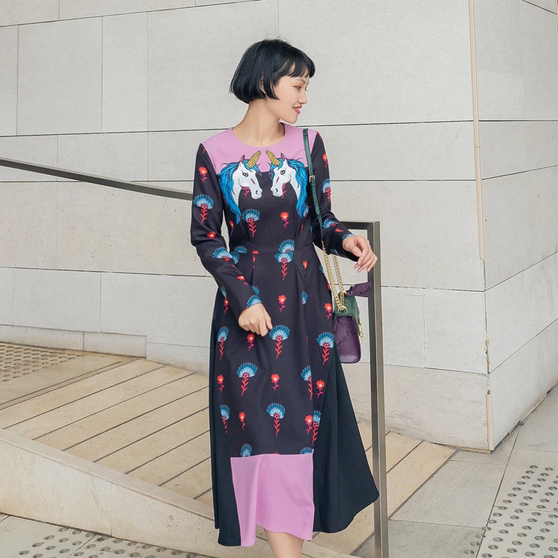 Весенние летние платья Для женщин 2018 модные длинные свободные цветочные