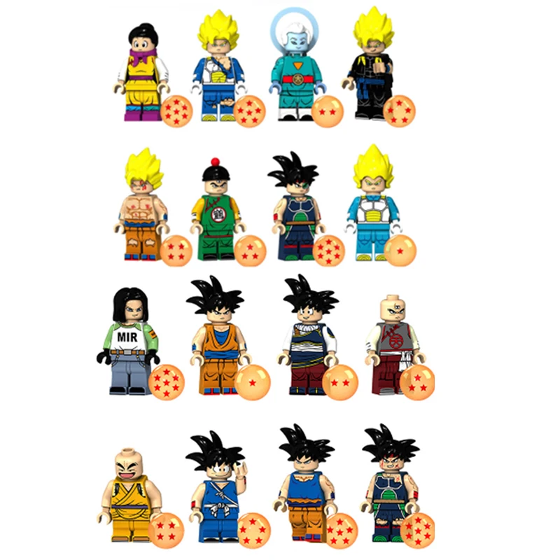 Legoing Dragon Ball Аниме фигурки Z Son Goku Vegeta Violett Krillin строительные блоки мультфильм