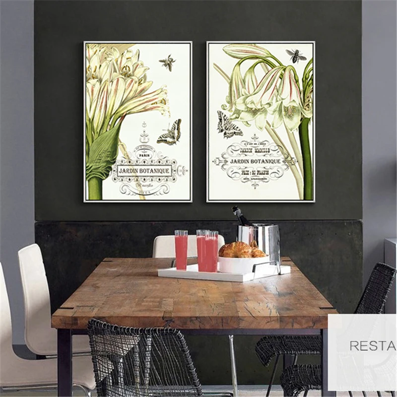 Цветочные картины HAOCHU в стиле ретро французский Париж Джардин ботаническая