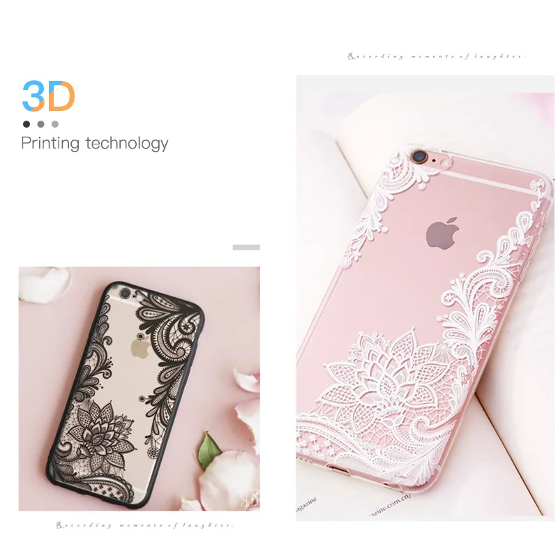 Lace Phone Case For Apple iPhone X XR XS MAX Luxury Flower Patterned Sexy Silicone Shell 7 6 6s Plus |