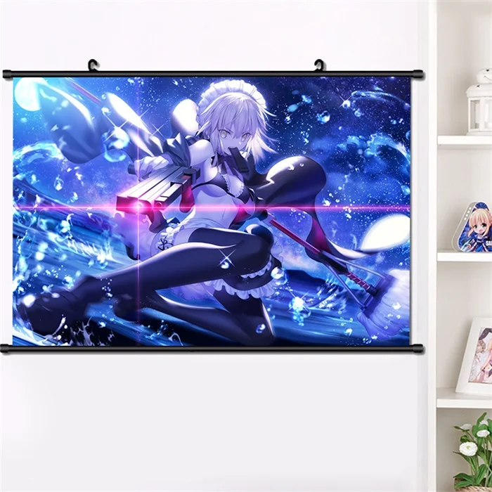 Q Японская игра-аниме Fate/stay night Saber Alter FGO настенный Свиток Плакат манга настенные подвесные плакаты украшение дома 40*60 см - Цвет: Q