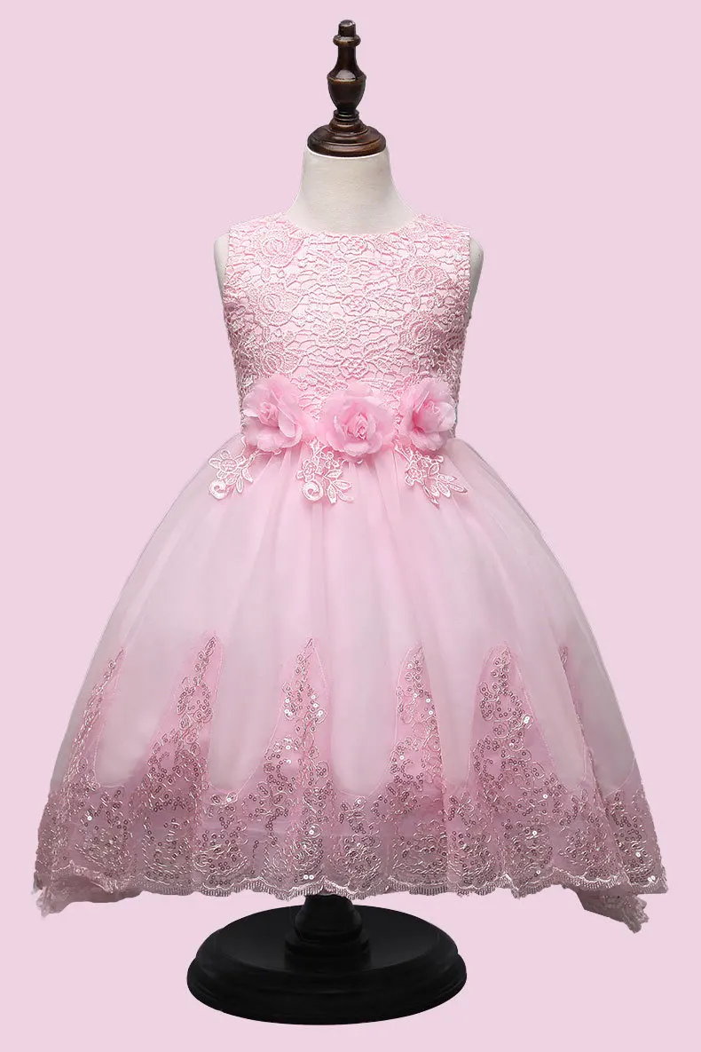 2017 High quality princess dress girls wedding graduation gown purple children flower vestido de festa infantil menina | Детская одежда