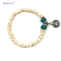new european boho jewelry suppliers handcrafted bracelets beaded bracelet with coin charm antique silver for women