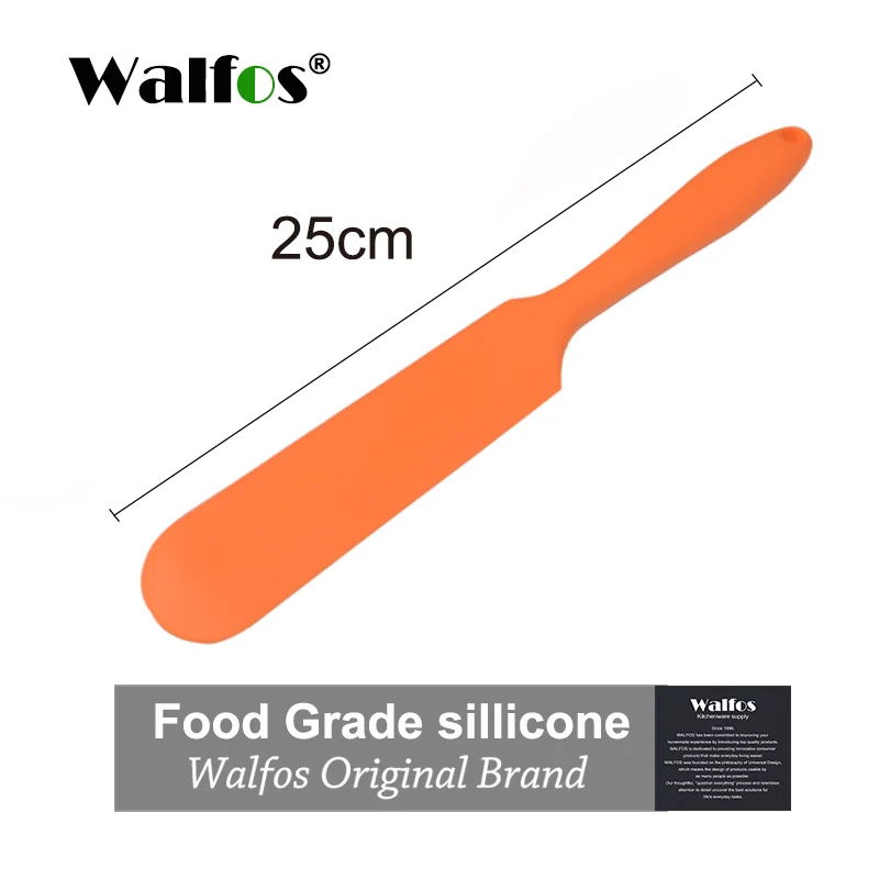 WALFOS orange WALFOS силиконовый шпатель для торта, посуда для выпечки, инструмент для выпечки, инструмент для приготовления торта, сахарное масло, более гладкий скребок, кухонные аксессуары для приготовления пищи - Цвет: WALFOS orange