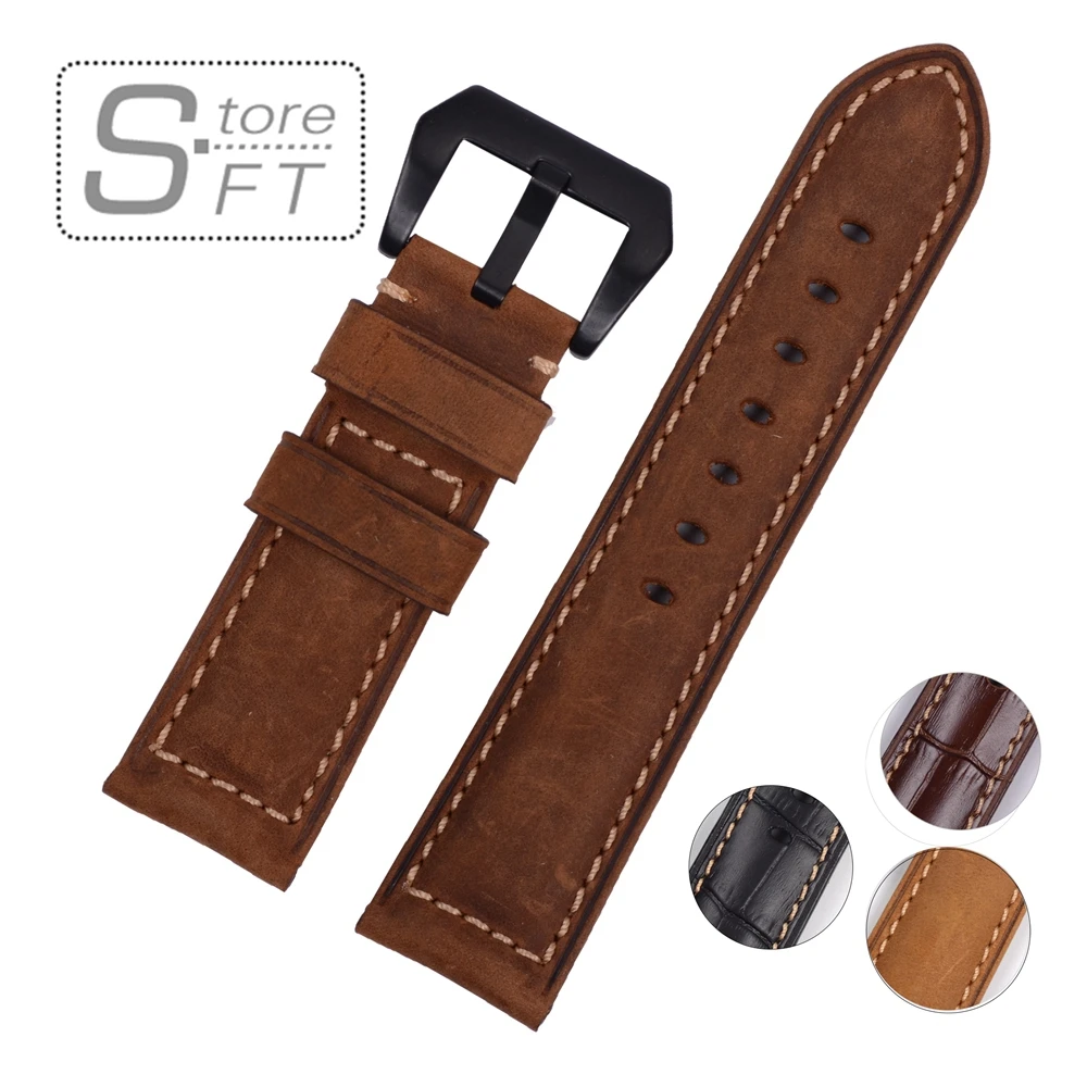 Ремешок из натуральной телячьей кожи для наручных часов 22/24/26 мм | Наручные часы