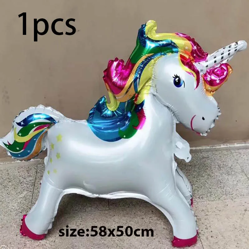 1pcs 5 шт./компл. на день рождения с изображением единорога воздушные шары 18 дюймов Звезда Круглый Фольга воздушный шар "Лошадка Радуга детский день рождения Единорог украшения для тематических вечеринок - Цвет: 1pcs