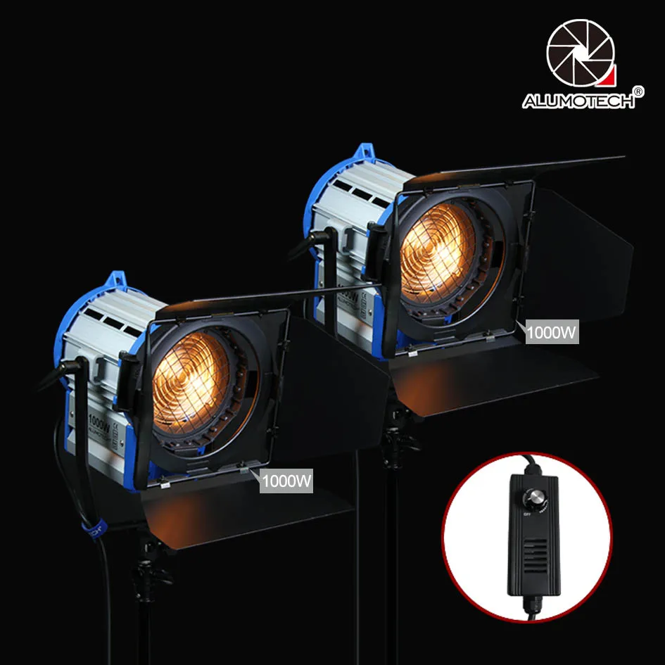ALUMOTECH Pro As ARRI Dimming 2 шт. 1000 вт диммер встроенный Fresnel вольфрамовый точечный свет+ лампа для студийной камеры видео фотографии Li