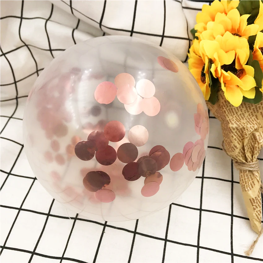 18 дюймов розовое золото конфетти шары из латекса шарик для дня рождения балон