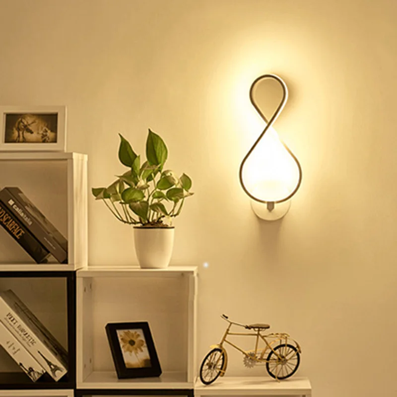 

High 8-shaped LED Wall Lamps Nordic Headboard Wall Lamps Living Room Restaurant Corridor LG66