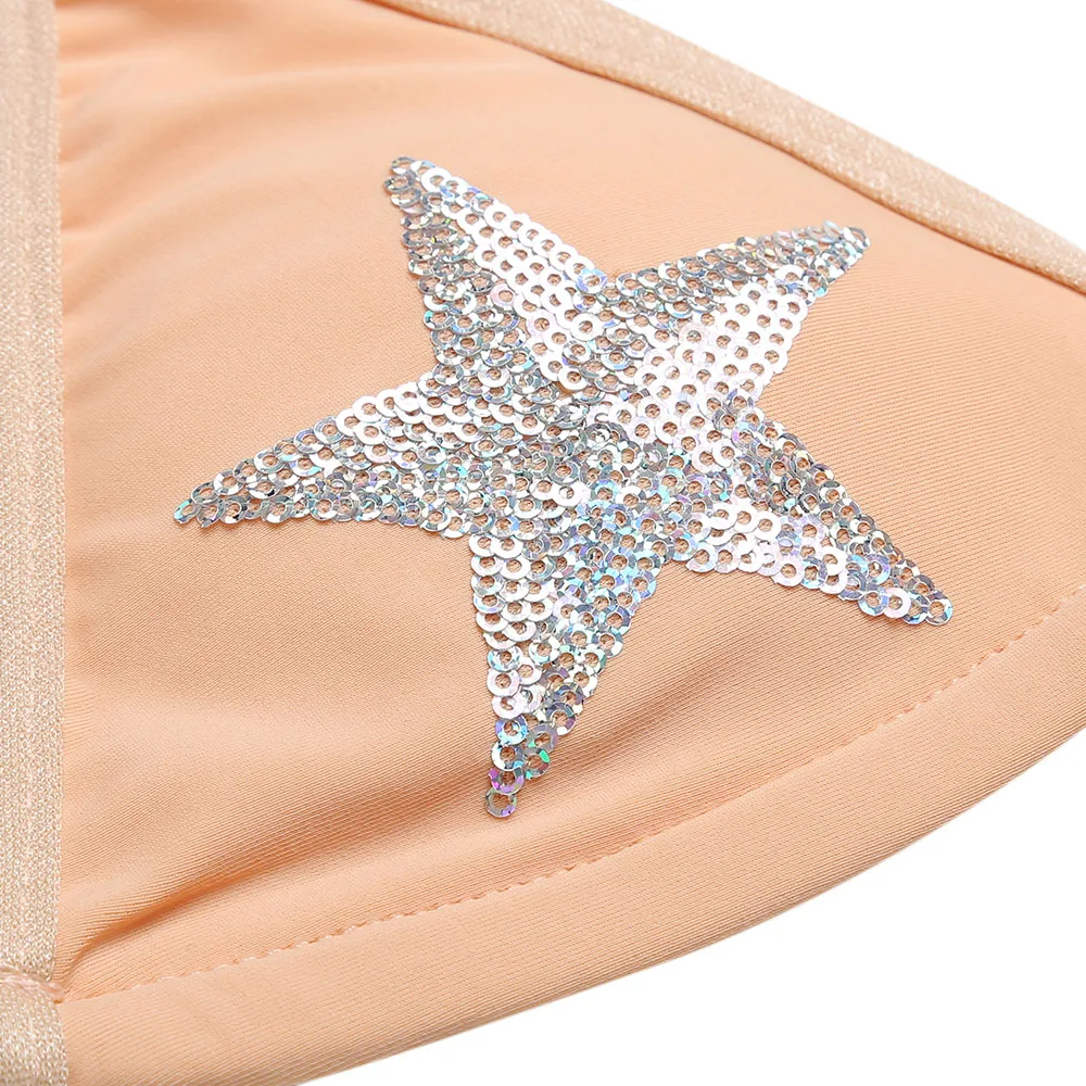 AZULINA воротник хомутиком без спины купальник с подкладкой блестками рисунком