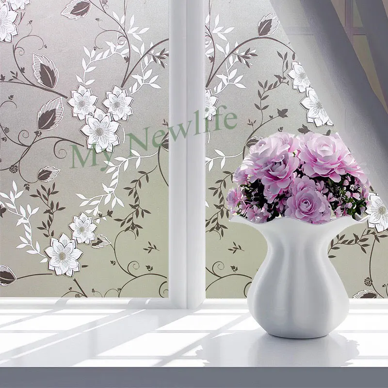 Китайская Наклейка на окно с рисунком тушью матовая витражная пленка