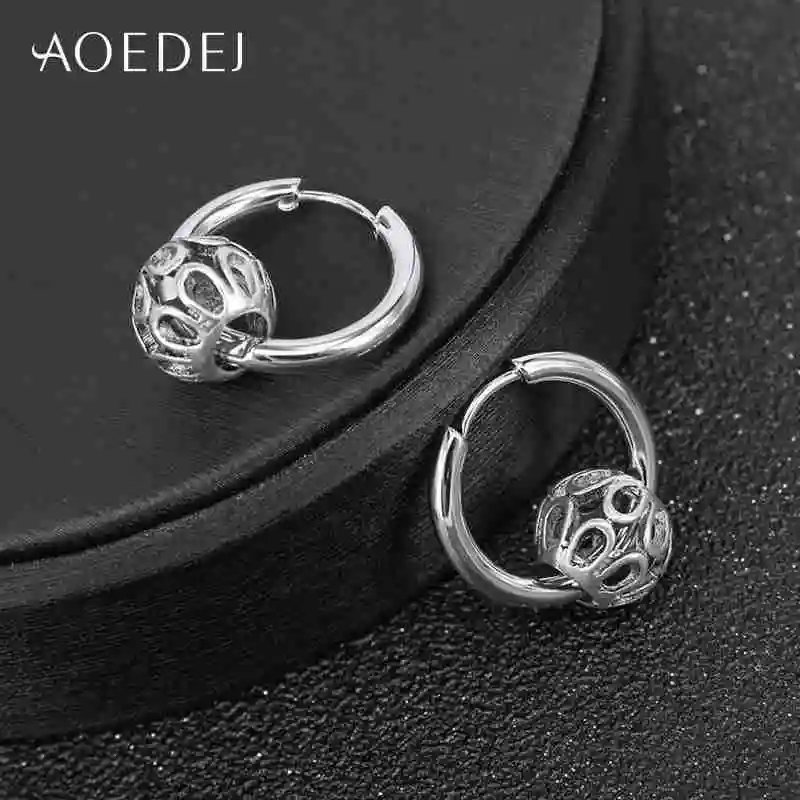 AOEDEJ маленькие серьги-кольца серебряного цвета круглые кольца сережки oorbellen серьги из нержавеющей стали для женщин и мужчин pendientes mujer