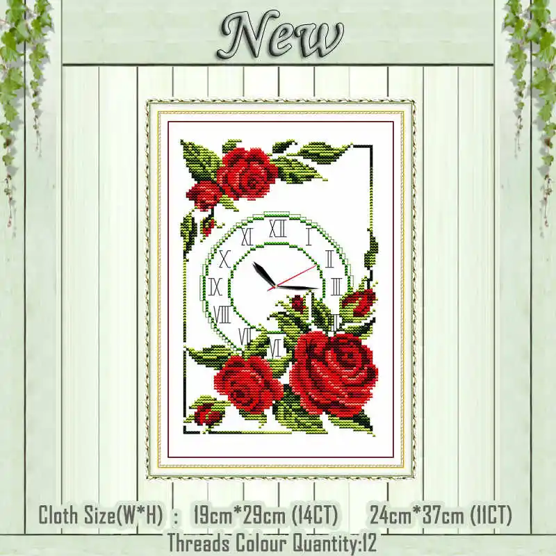 garland of roses Цветочные часы корзина для лица фруктовая Роза живопись Счетный напечатанный на холсте DMC наборы для вышивки крестом 11CT 14CT Набор для рукоделия вышивка - Цвет: garland of roses