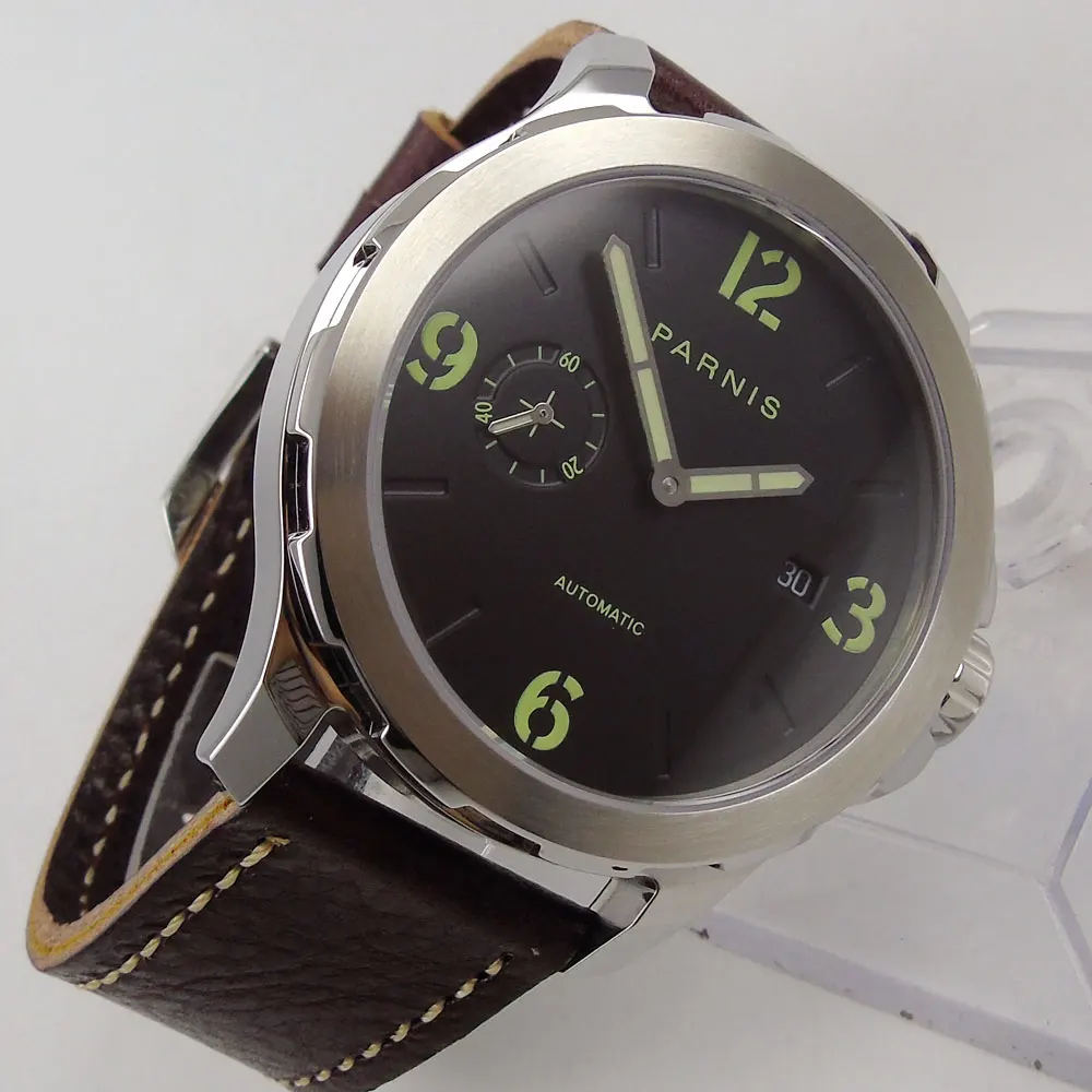 Модные мужские часы 44 мм с черным циферблатом чехол из нержавеющей | Отзывы и видеообзор