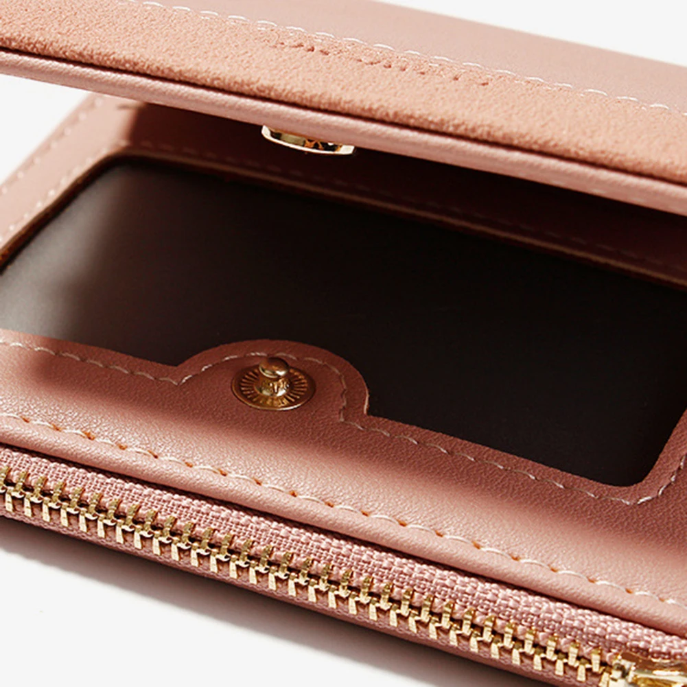 Тусклый полированный мульти слот для женщин и девушек короткий кошелек в два