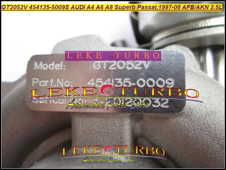 Турбокомпрессор GT2052V 454135-5009S 454135-0001 454135 для Audi A4 A6 A8 Volkswagen VW Passat superb AYM AKN 2.5L TDI |