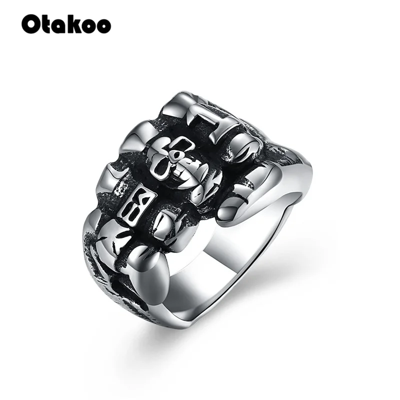 Otakoo ool байкерское кольцо с кулаком панк готика золото серебро титан нержавеющая