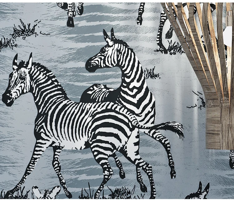 Duvar kagit Современная Настенная бумага для гостиной s Zebra Персонализированная Флокированная Нетканая настенная бумага рулон для парикмахерской комнаты настенные фрески