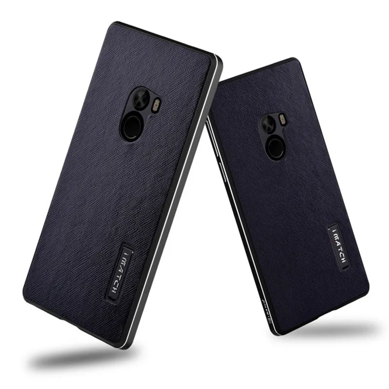 Кожаный чехол для телефона для Xiaomi Mi Mix 2 2s Роскошный Алюминиевый металлический бампер+ натуральная кожа задняя крышка чехол для телефона