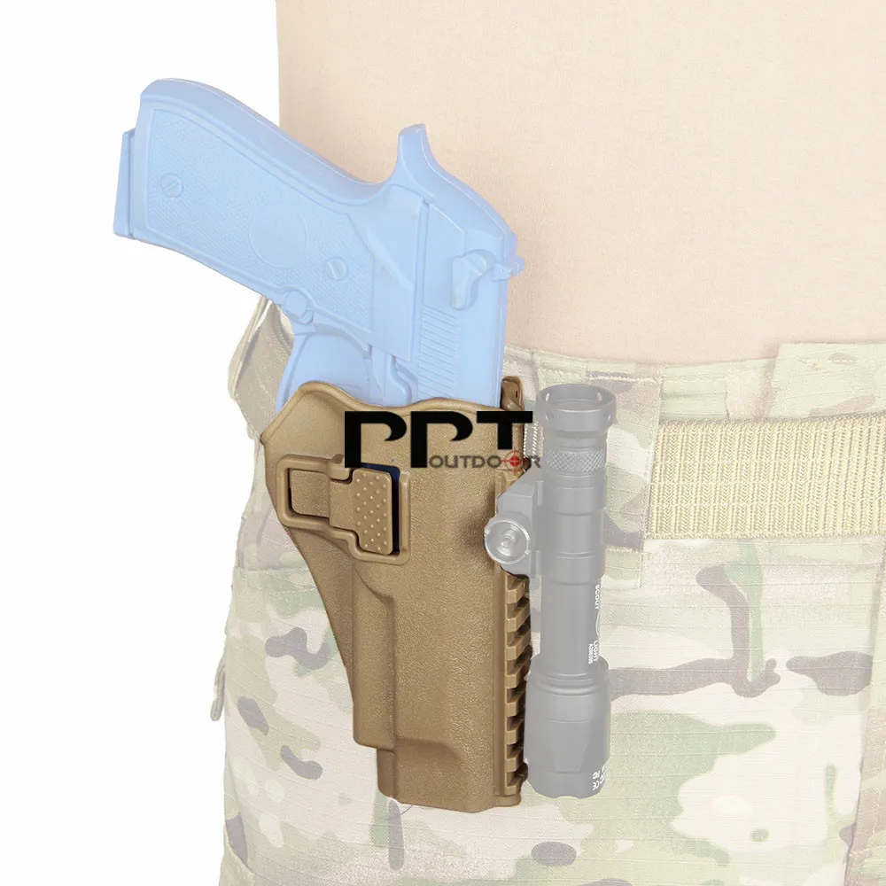 Черный светло коричневый зеленый кобура для Glock 17 22 23 19 M92 P226 1911 с Picatinny Rail Военный