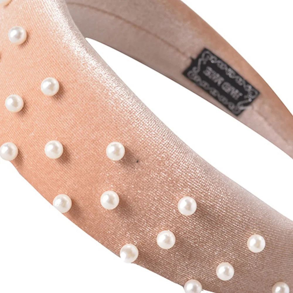 

Geebro Pearls Headband For Women Thick Velvet Hair Hoop Female Sponge Hairband Fashion Headwear Girls Bohemia Accessories L1102