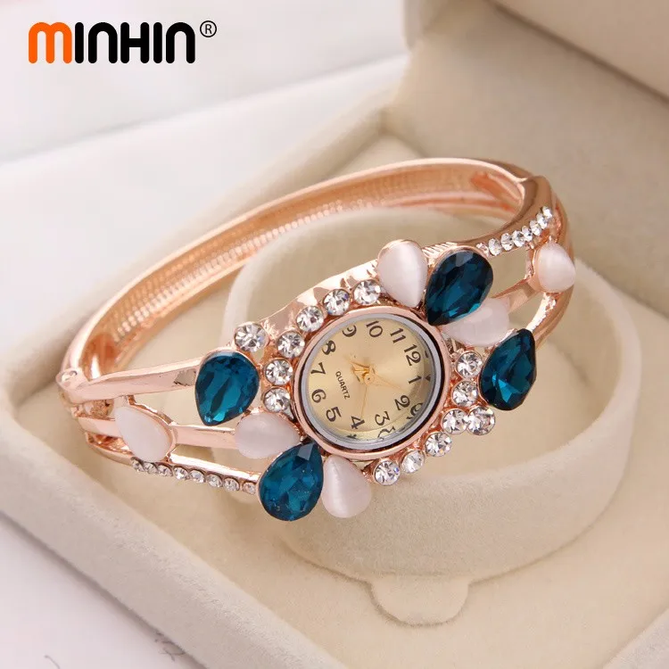 Модные наручные часы MINHIN, 5 цветов,, роскошные винтажные наручные часы, кварцевые часы с имитацией драгоценного камня, Дизайнерские наручные часы
