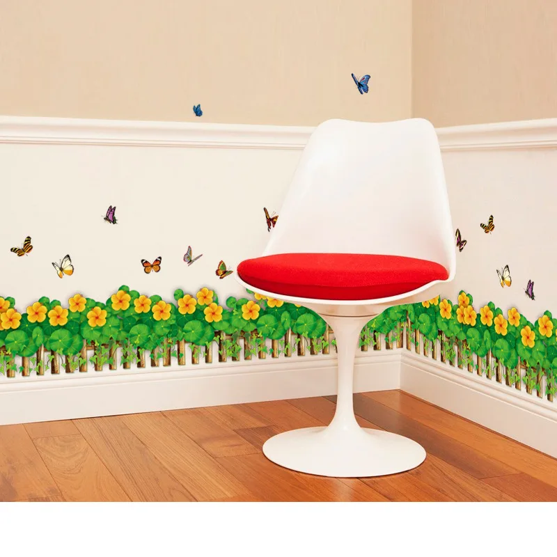 Настенные наклейки с изгородью бабочкой Настенная Наклейка для ванной крыльца