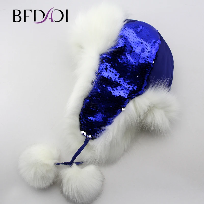 BFDADI/детская шапка зимняя русская теплая для девочек Leifeng натуральная бомбер