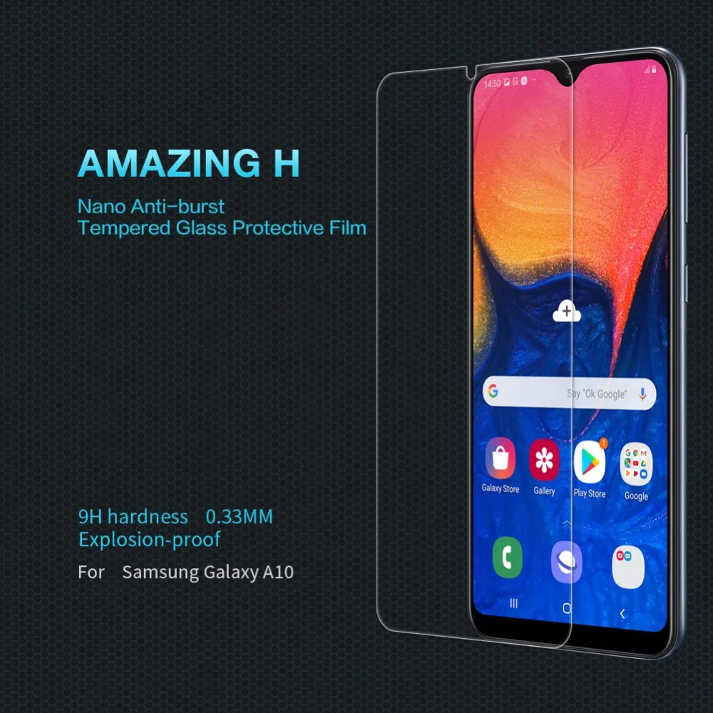 Защитное закаленное стекло для экрана Samsung Galaxy A10 NILLKIN Amazing H Nanometer противоударное HD