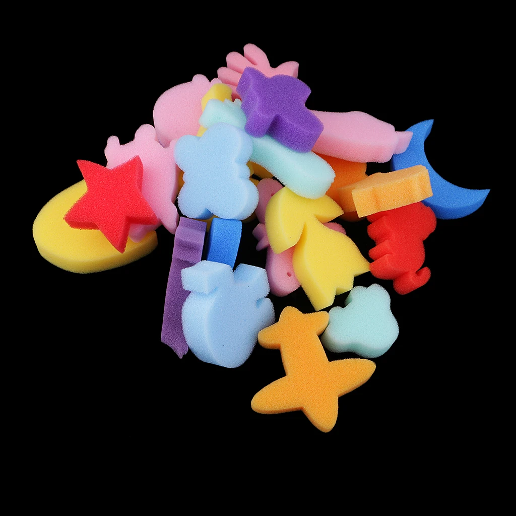 Губки для рисования 24 шт. губки форм рукоделие детей ясельного возраста разные