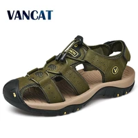 new men shoes genuine leather men sandals summer men causal shoes beach sandals man fashion outdoor casual sneakers size 38 48