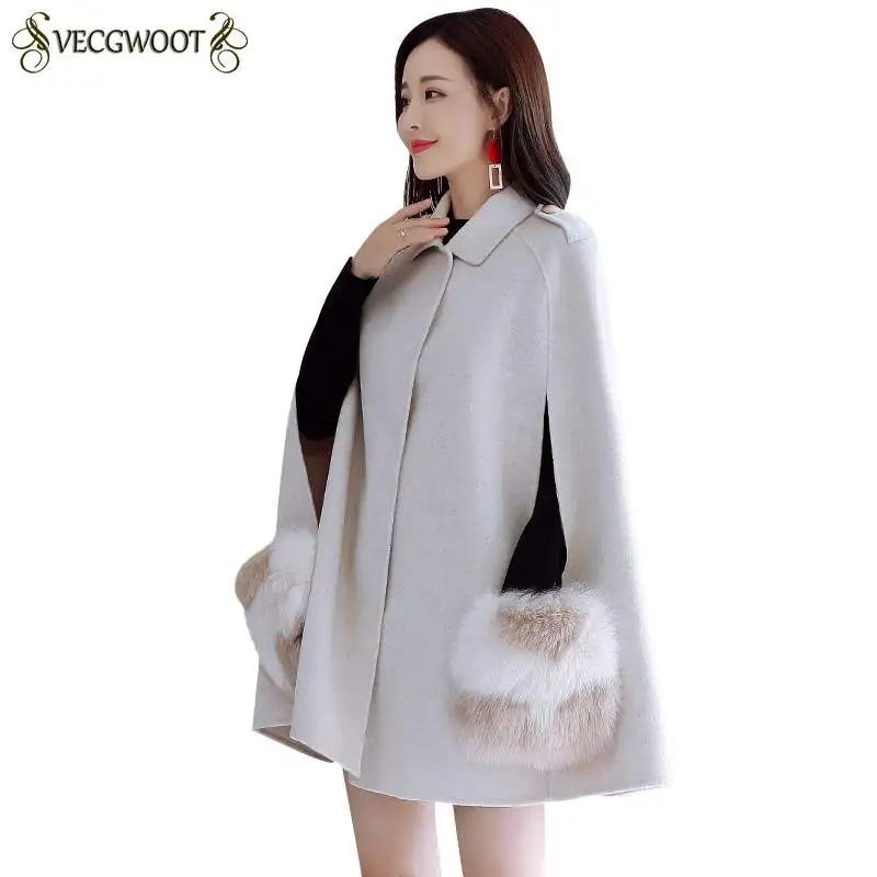 2020 Осень Зима Новый женский плащ куртка модный искусственный мех лоскутное