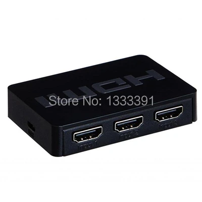 5pcs Wholesale 3 ports Mini HDMI Switch 3x1 Switcher with remote control full 3D 1080P Support Free shipping |