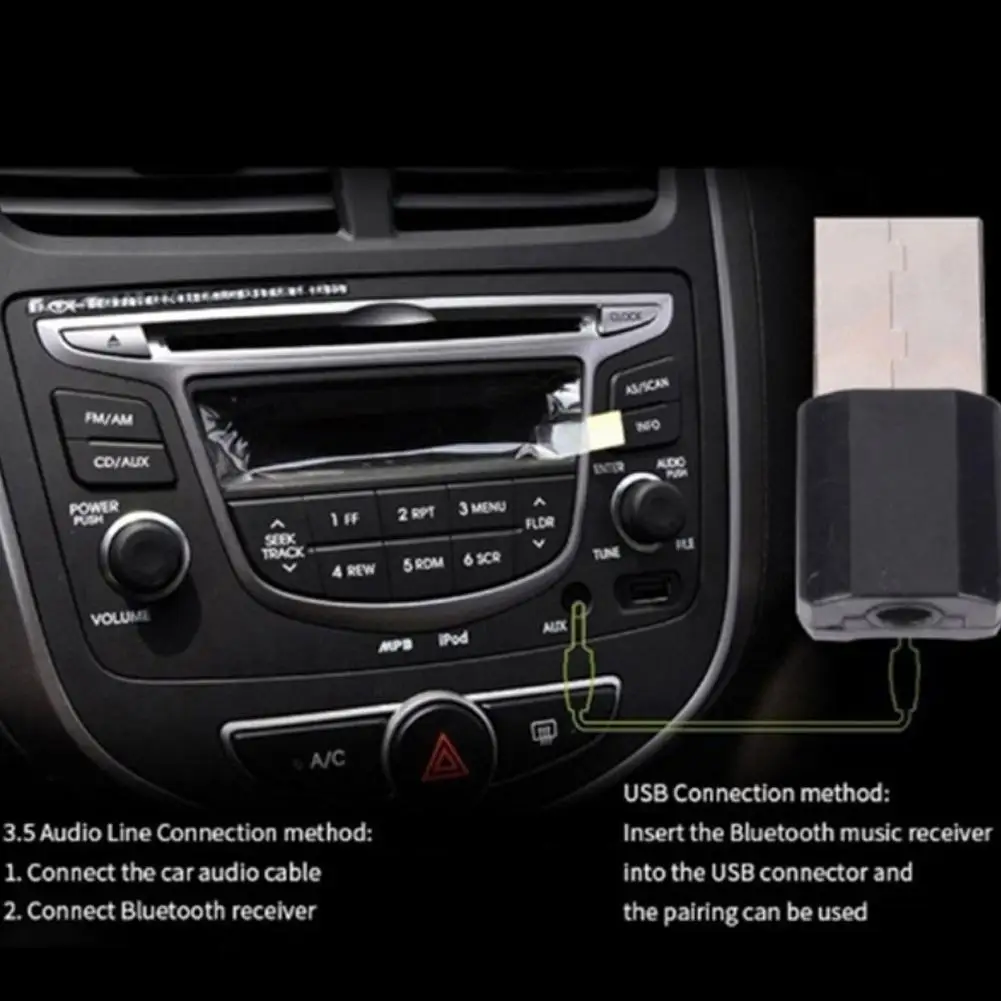Автомобильный мини AUX Bluetooth приемник адаптер автомобильный комплект стерео аудио Музыка приемник ключ беспроводной динамик AUX 3,5 мм USB Авто усилитель