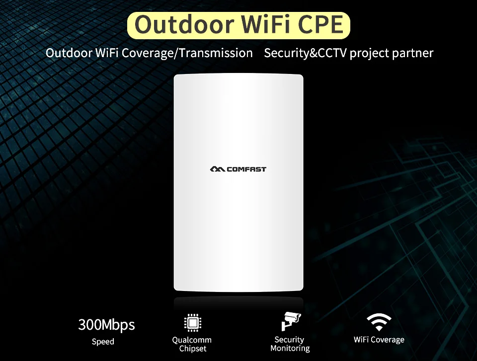 Comfast высокой мощности 300 Мбит/с открытый Wifi мост CPE 2 4G беспроводной диапазон Wi Fi