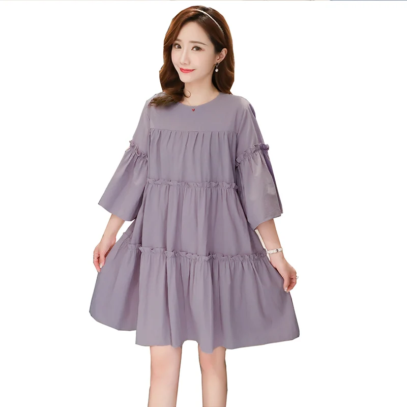 Летнее свободное платье Goaryunve для беременных женщин с рукавами-фонариками и
