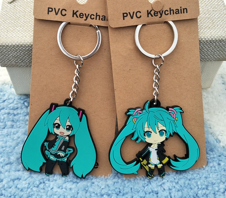 1 шт. Hatsune Miku Girl Аниме-брелок для ключей ПВХ Рисунок брелок милые игрушки брелок для ключей подарки на день рождения унисекс Новинка