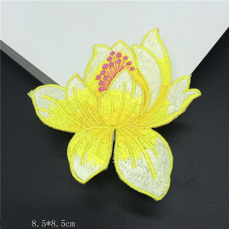 9 видов конструкций цветы лотоса железные нашивки одежда аппликация вышивка