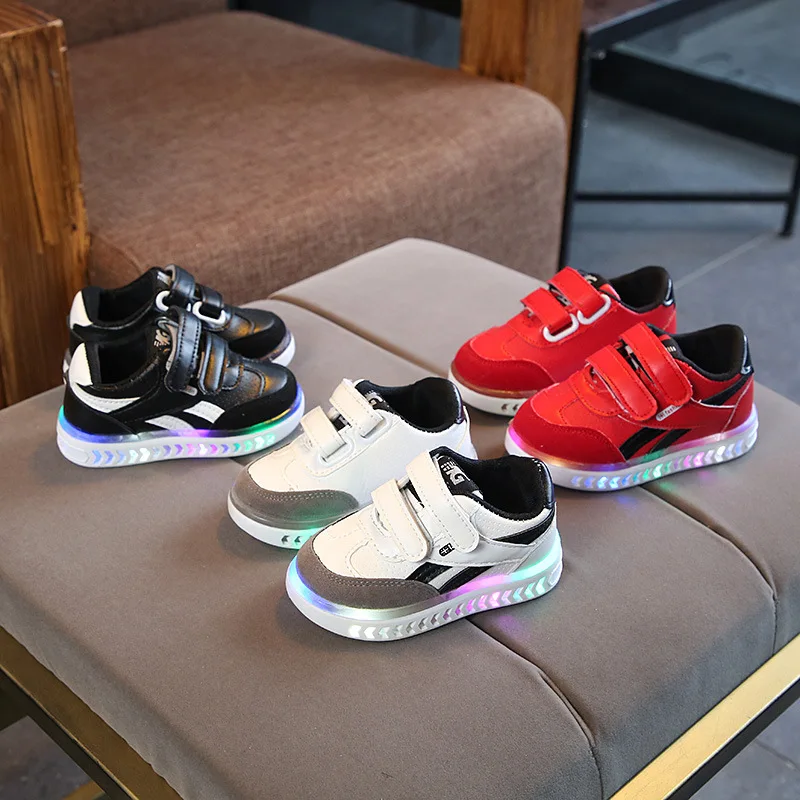 kids sneakers led shoes children girls boys sports fashion casual breathable running luminous light up | Детская одежда и обувь