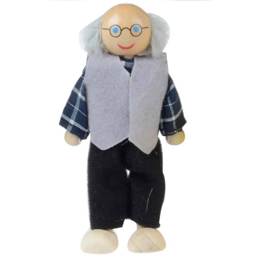 7 шт. деревянная мебель, кукольный дом, миниатюрный Набор фигурок для семейного человека, игрушки для ролевых игр, кукольный домик для детей, детская игрушка