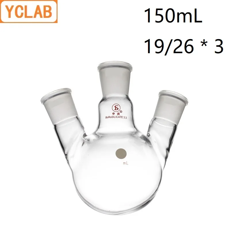 YCLAB 150 мл 19/26*3 дистилляционная фляга косой формы с тремя шейками стандартного