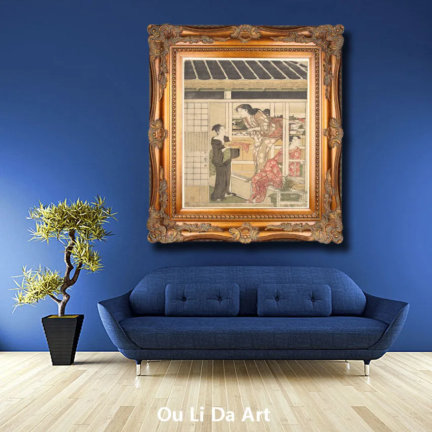 Кимоно женское деревянное классическая картина маслом в японском стиле